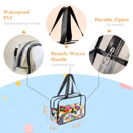 6 Packs Toy Storage Bag: Gordepy Clear Toy Organizer with Zipper, Waterproof PVC Travel Bags for Playroom Essentials, Building Blocks, Crafts