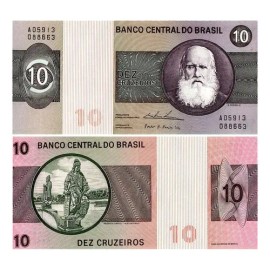 Grr-billete De Brasil 10 Cruzeiros 1980 - D. Pedro I I                                                                                                