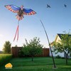 ORGCLDKT-Bird Scare Kite Eagle/Hawk/Peregrine Falcon/12.5FT Telescopic Pole/Bird Scaring Tape Tail/3D
