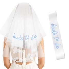Dagelar Blue Bride to Be Sash Veil for Bachelorette Party Decorations, 2 Pack Bride to Be Decorations Set for Women and Girls, Blue Bridal Shower Gift, Wedding Engagement Gifts for bride