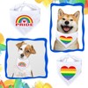 HACRAHO Rainbow Dog Bandana, 2 PCS White Rainbow Dog Bandana