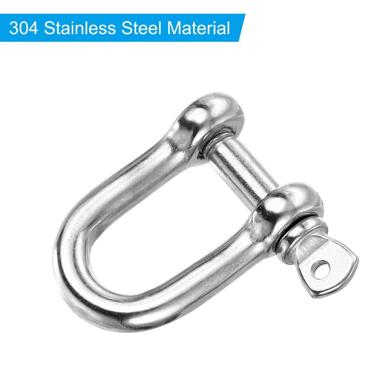 PATIKIL 2pcs M6 6mm 440lbs Screw Pin Shackles 304 Stainless