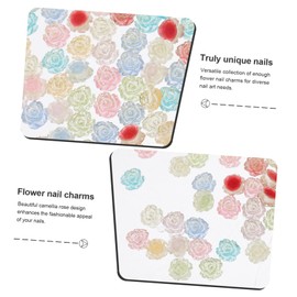 Mikinona 200pcs Flower Nail Charms for DIY Nail Art Decoration Resin Ornaments for Creative Designs and Floral Accents