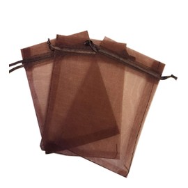 150 Pcs Brown 3x4 Sheer Drawstring Organza Bags Jewelry Pouches Wedding Party Favor Gift Bags Gift Bags Candy Bags [Kyezi Design and Craft]