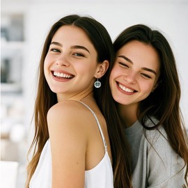 Clover Earrings 925 Sterling Silver Green Clover Earrings St Patrick's Day Earrings Lucky Irish Earrings Gifts for Irish Party, Silver, No Gemstone