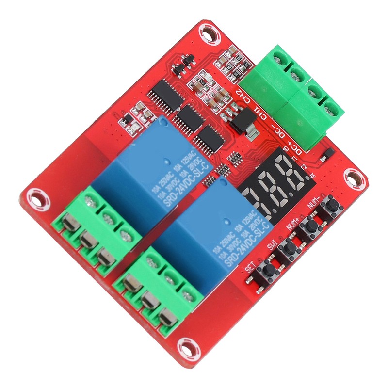 Time Delay Relay Multi Functional 2-Channel Self Lock Cycle Timing