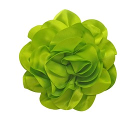ZMANYIJEW Dainty Fabric Rose Flower Large Brooch Lapel Pins, Silk Camellia Flower, 4.3in/7.5in (Fluorescent Green)