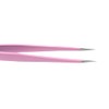Stainless Steel Pointed Straight Tip Tweezers Pink