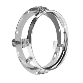 Motorcycle Headlight Round Ring Mounting Bracket, 7 Inch Car Headlight Round Ring Mount for (Silver)