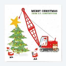 Business Christmas Cards - Construction Christmas Tree - Pack of 10. Business Christmas Cards, Christmas Tree Cards, Pack of Business Cards, Construction Christmas Tree Christmas Cards.
