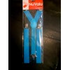 Unbranded Mens Blue X- Clip-on Suspenders Adjustable Elastic Retro Formal