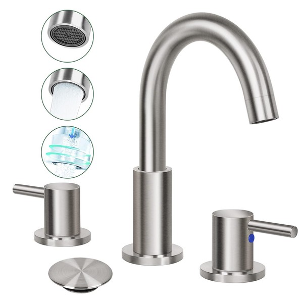 SOKA Bathroom Faucet 3 Hole, 8-16 inch Widespread Bathroom Sink