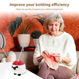 Abizarch Yarn Bowl Ceramic Knitting Bowl Cute Sheep Shaped Yarn Holder Large Crochet Bowl Lovely Yarn Ball Storage Holder for Crochet Knitting Yarn Knitting Decoration ZHAZHAMO(Black)