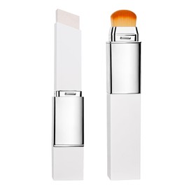 korean foundation stick with color-changing tone matching formula - lightweight cream foundation for natural finish, waterproof long-lasting face makeup with brush for all skin types (ivory white)