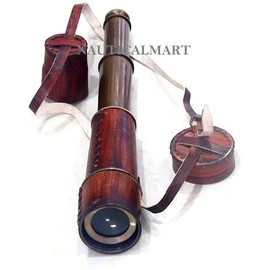 20 Inch Ship Captain Brass Telescope with Spy Glass & Leather Case by Nauticalmart