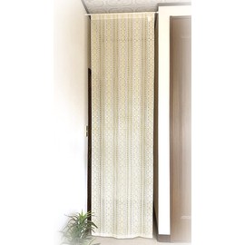 Panel Curtain Divider Blindfold Partition Accordion Fashionable Length 240cm Flower Lace Pattern (Beige C115)