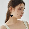 CYV Transparent Colorful Handmade Heart Dangle Earrings For Women (black)
