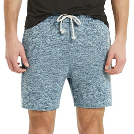 Zengjo Mens Sleeping Shorts Soft with Pockets(Marled Blue,S)