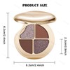 4 Colors Eyeshadow Palette, Neutral Brown Matte Eyeshadow, Pearl Metallic