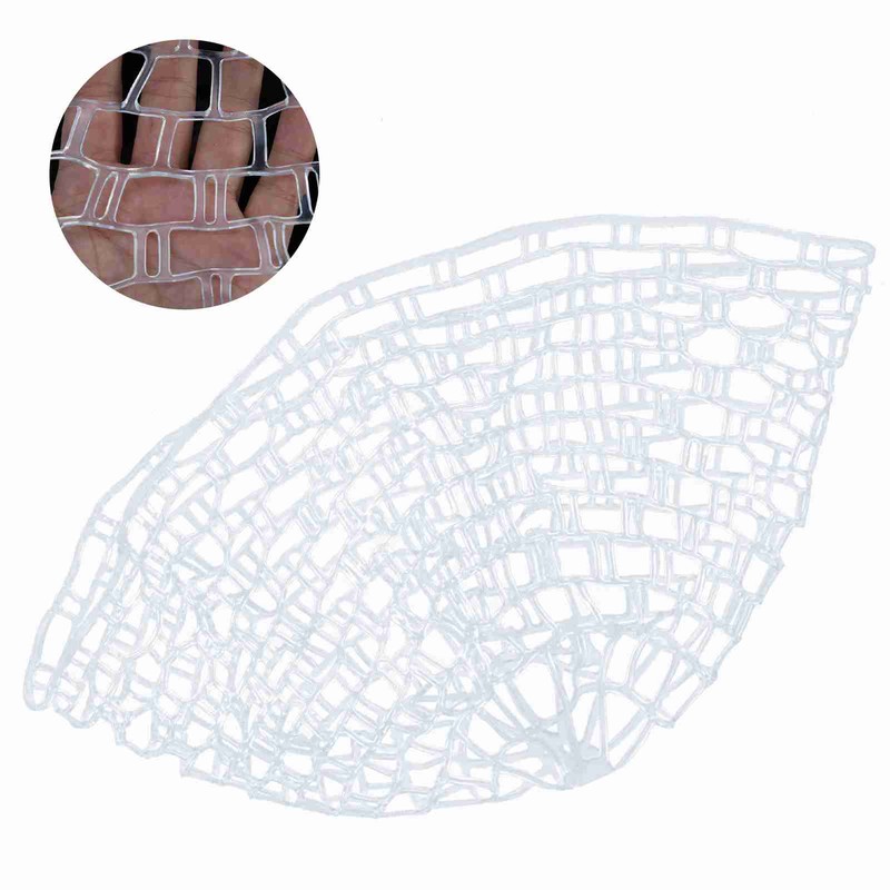 Outdoor Fly Fishing Landing Net Clear Rubber Replacement Mesh Bag(Mudium)