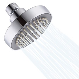 KES Fixed Shower Head 4-Inch Replacement Overhead Rainfall Shower Heads Adjustable with Swivel Ball Round Chrome, J335S4-CH