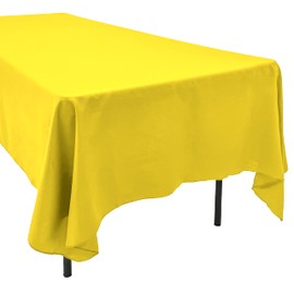 AK-Trading 60 x 102-Inch Rectangular IFR Polyester Tablecloth - Yellow