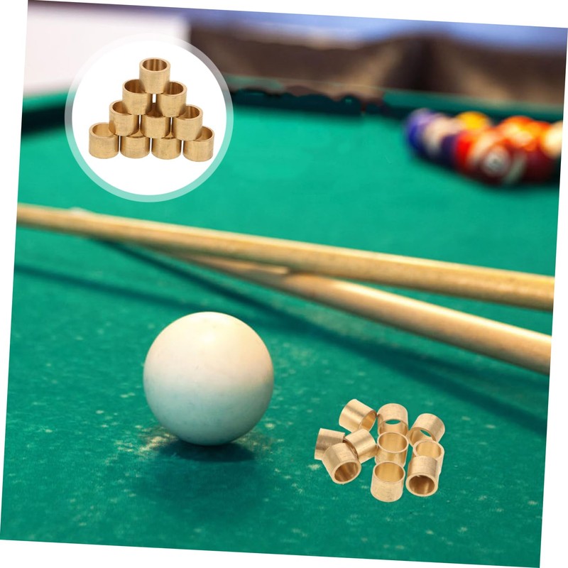 Totority 10Pcs Replacement Ferrules for Billiard Cues Durable Metal Accessories