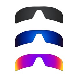 Alphax 3 Pair Polarized Replacement Lenses for Oakley Oil Rig - Black+Deep Water+Midnight Sun