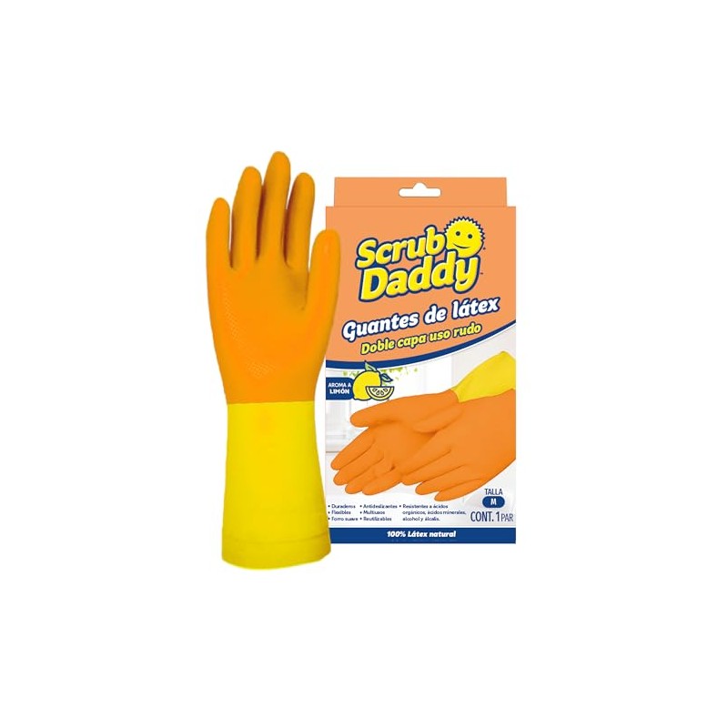 Guantes de Látex doble capa uso rudo, Scrub Daddy, talla