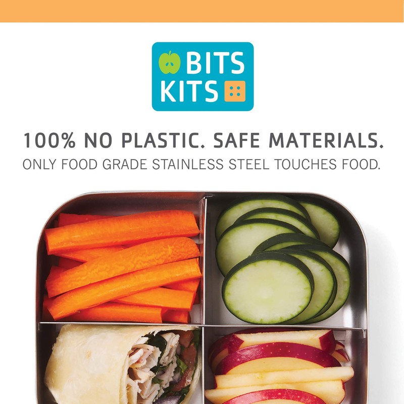 Bits Kits Stainless Steel Reusable Condiment and Snack Containers, Set