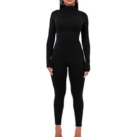 ALITAOZNFC Women Jumpsuit Women Yoga Jumpsuits Workout Sport Jumpsuits Wide Leg Jumpsuits for Women (Black, Large)