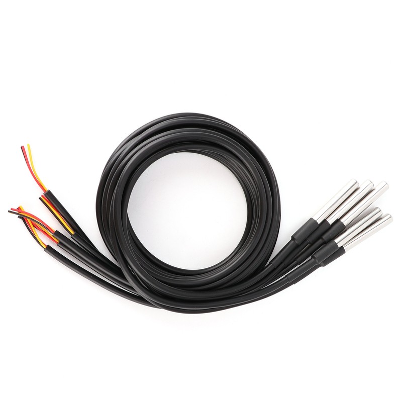 5Pcs Temperature Probe Sensor Stainless Steel Waterproof Cable Thermometer