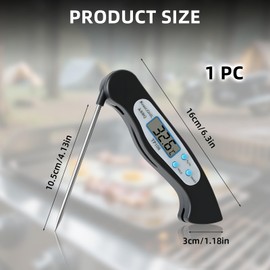 Digital Meat Thermometer with Foldable Meat Thermometer Probe, Instant Read Cooking Thermometers with Backlight LCD, Auto On/Off, Waterproof Probe Thermometers for Kitchen BBQ Grill