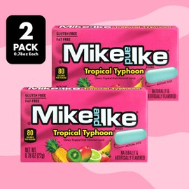 Mike and Ike Tropical Typhoon Candy, 2 Pack of Candy Boxes 0.78OZ Each, Ideal Mike and Ike Candy for Your Favorite Films, Perfect Candy for Sharing with Friends