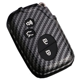Key Fob Cover Case Fit for 2005-2018 Lexus ES350 GS300 GS350 GS430 GS450h ISC IS250 IS350 LS460 LS600h Keyless Entry Remote Case Holder ABS Carbon Fiber Pattern (Black)