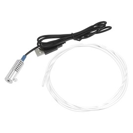 X AUTOHAUX 1.5m 4.92ft 3mm 0.12" Car PMMA Side Glow Fiber Optic Cable Kit with Blue LED Aluminum Alloy Illuminator 12V 1W Guide Light Source Decor - Pack of 2