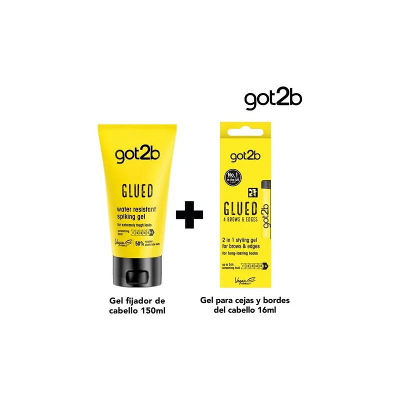 Got2b Glued Pack, Gel Fijador 150ml Gel pa cejas 16ml