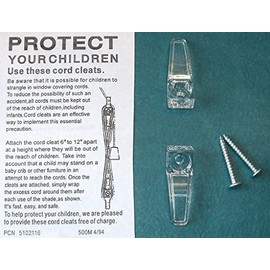 ADJUSTABLE CORD CLEAT for Woven Woods, Roman & Pleated Shades with LONG CORDS!