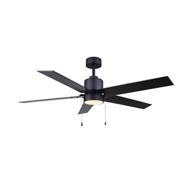 Canarm Ltd CFan 52" CF52ROM5BK-ES: Stylish MBK Color Ceiling Fan with 7# Black Blades and Weathered Oak Blade Color, Downrod Mount, Acrylic, 1x20W Integrated LED, 1000Lumen, Energy Star Certified
