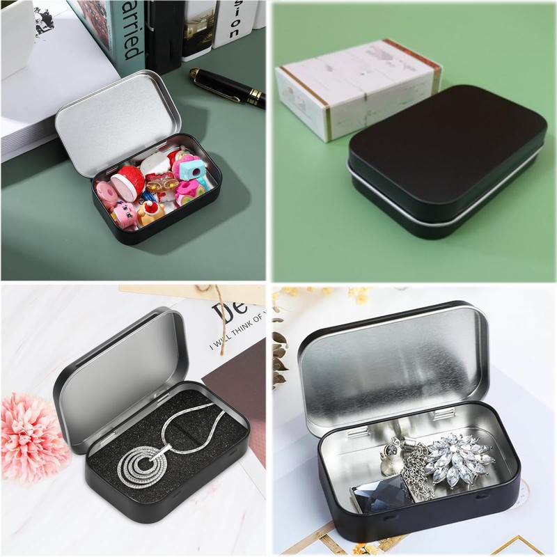 LPMXYW 2 PCS Rectangular Small Tin Boxes With Lid -