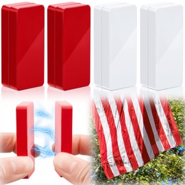 Copkim 8 Pcs Outdoor Flag Weights Magnetic for Bottom of Flag Wind Banner Weights Waterproof for Stopping Outdoor Banner Drapery Tangles (Red,White)