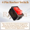8 Amps 4 Pin On/Off Rocker Switch for Shop Vac