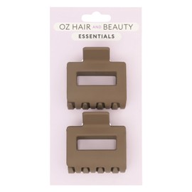 Oz Essentials Mini Claw Clip Duo - Brown