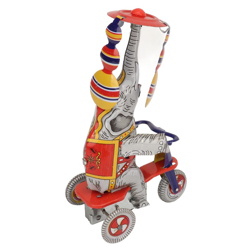 Elephant On Tricycle Tin Toy Retro Iron Handmade Elephant On