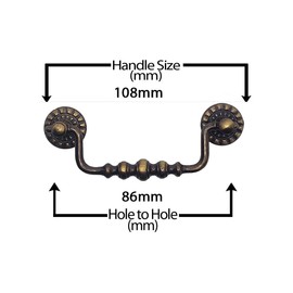 Universal Hardware Solid Vintage Cabinet Handles Antique Brass Swan Neck Drawer Pull Handle - 400B (400B Brass)