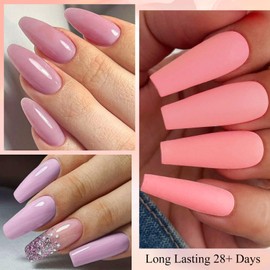 Four Lily 8Pcs Gel Nail Polish Kit 6 Colors Nude Pink Gel Polish Set Skin Tones Neutral Brown Purple Soak Off Nail Polish Gel Nail Kit Manicure DIY Nail Art Salon Home Gift 10ML