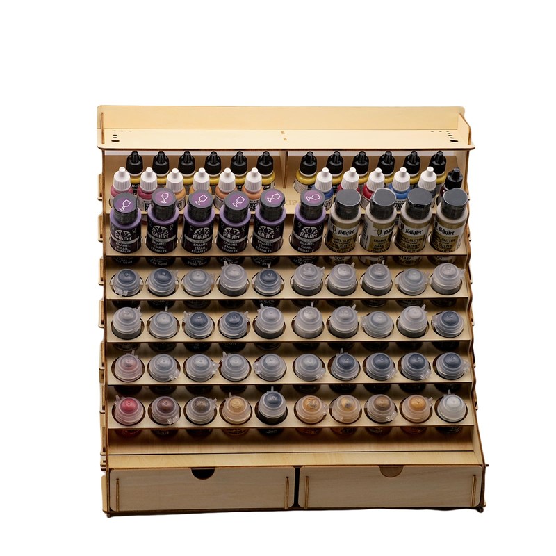 Sokipa Craft Paint Storage-Modular Paint Organizer - Holds 74 Bottles