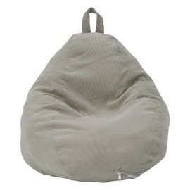 Bean Bag Chair Cover Soft Corduroy Bean Bag Cover Plush Toys Organizer Holder Comfortable Beanbag Chairs with Handle Stuffed Animal Storage for Kids Adults Plush Toys(浅灰)