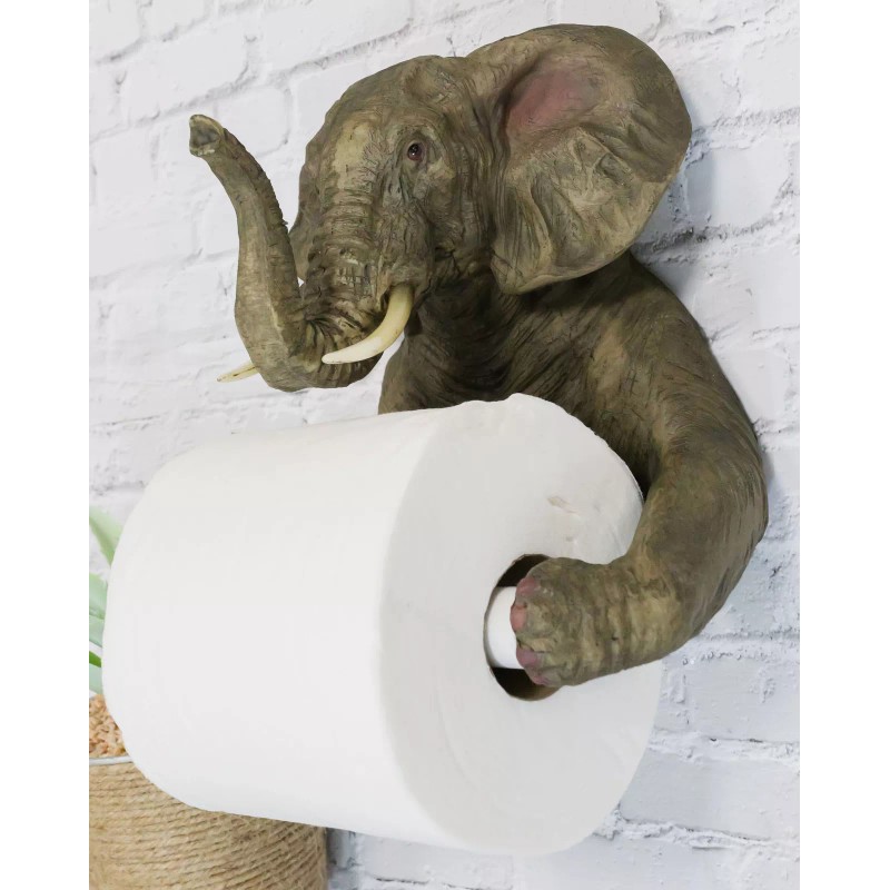 Gifts & Decors Ebros Pachyderm Servant Safari Elephant Holding Toilet