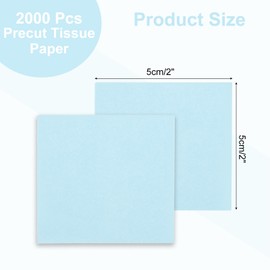 Rebower 2000 Pcs 2 Inch Tissue Paper Squares, Sky Blue Tissue Squares Table Confetti Colorful Tissue Paper Bulk, [for DIY Projects, Art Supplies, Scrapbooking,Valentine's Day]